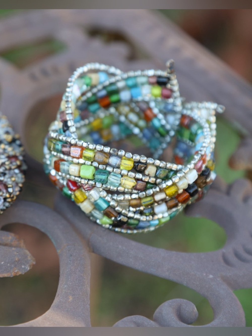 Multicolor Beaded Women's Bracelets - Handmade Seed Beads - Picture 5 of 5